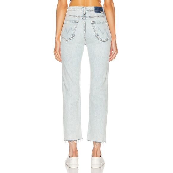 MOTHER The Tomcat Ankle Fray Size 26 Saved By The Bell Blue Straight Leg Heart - Picture 6 of 15